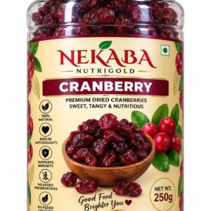 NEKABA Nutrigold Premium Dried Cranberries (250g) — Sweet, Tangy & Nutritious